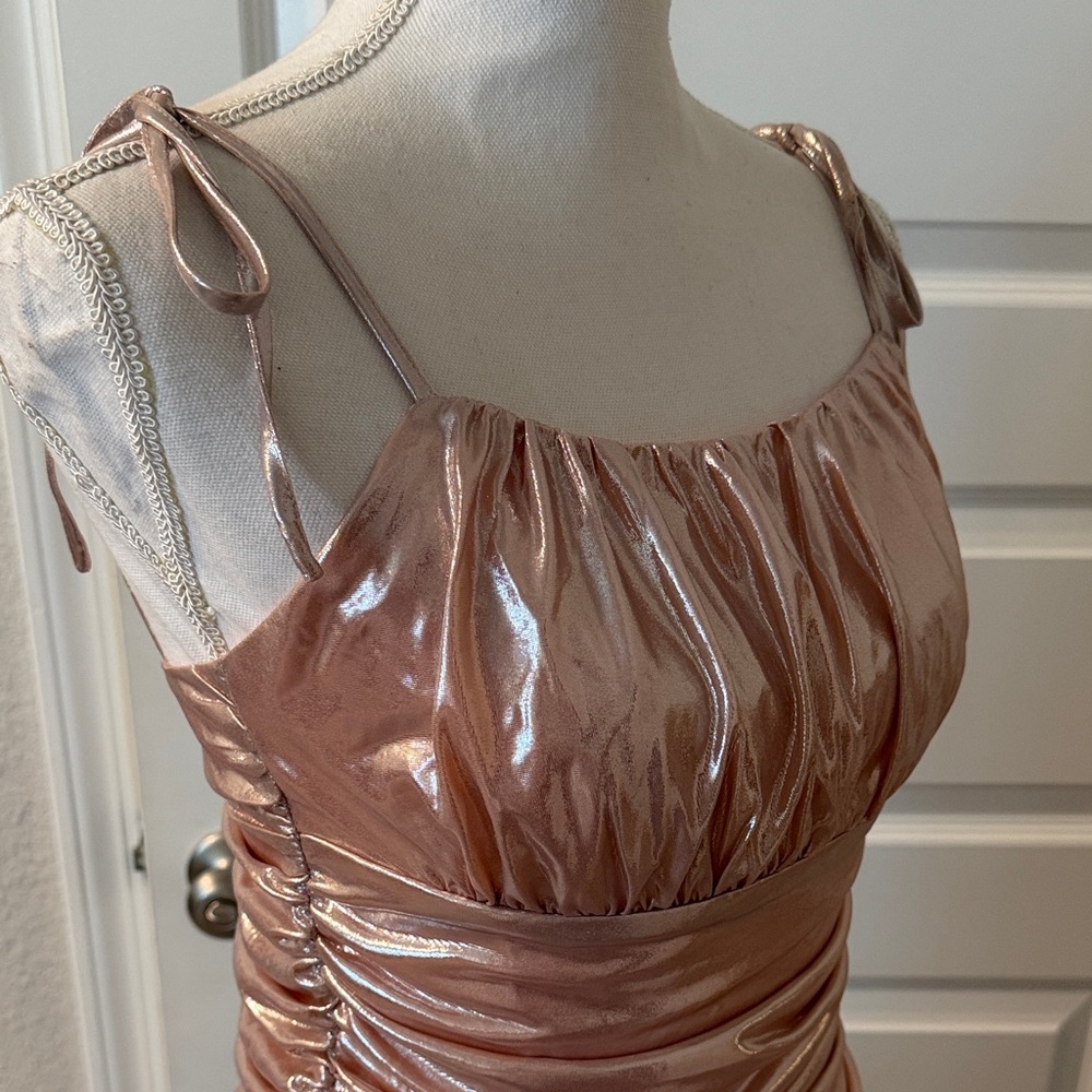 idem ditto Pink Metallic Ruffle Mini Dress - Picture 5 of 6